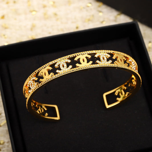18K CC Open Cuff Bracelet
