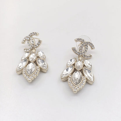 18K CC Crystals Pendant Earrings
