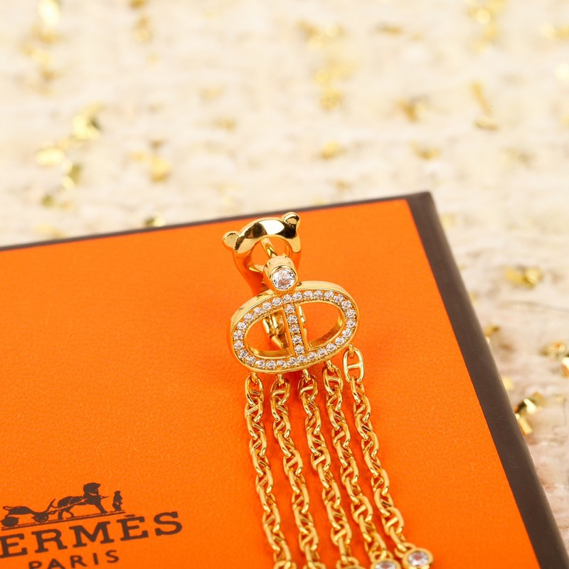 18K Farandole Diamond H Tassel Earrings