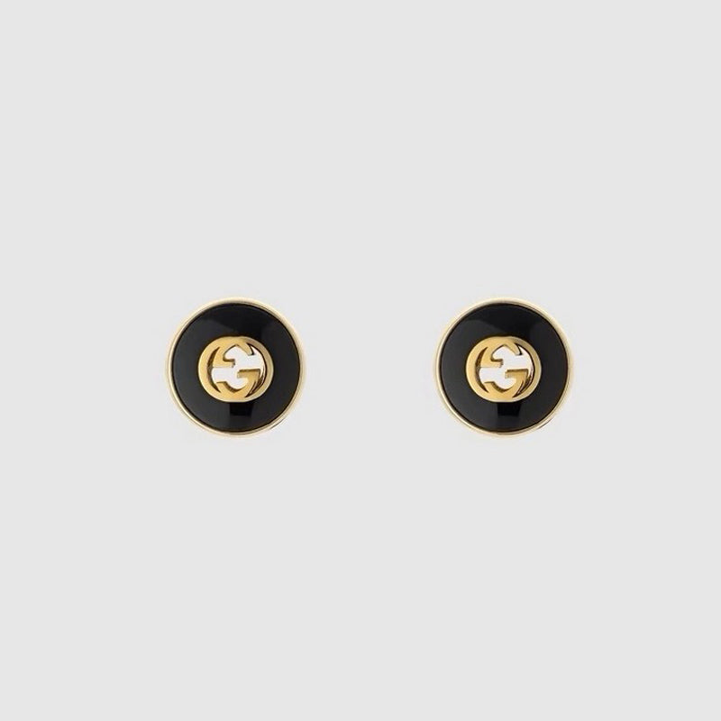 18K GG Black Gold Earrings