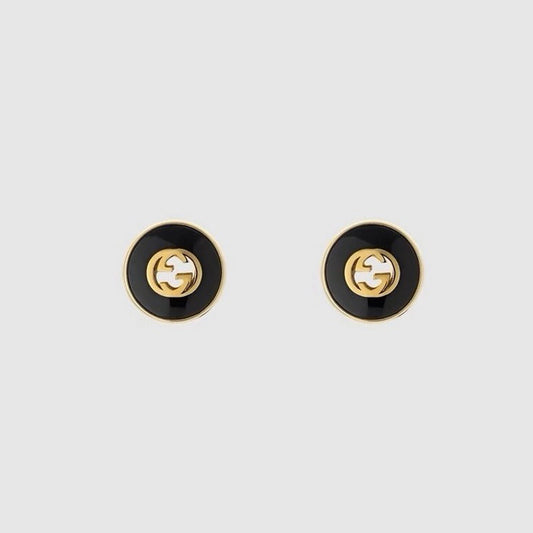 18K GG Black Gold Earrings