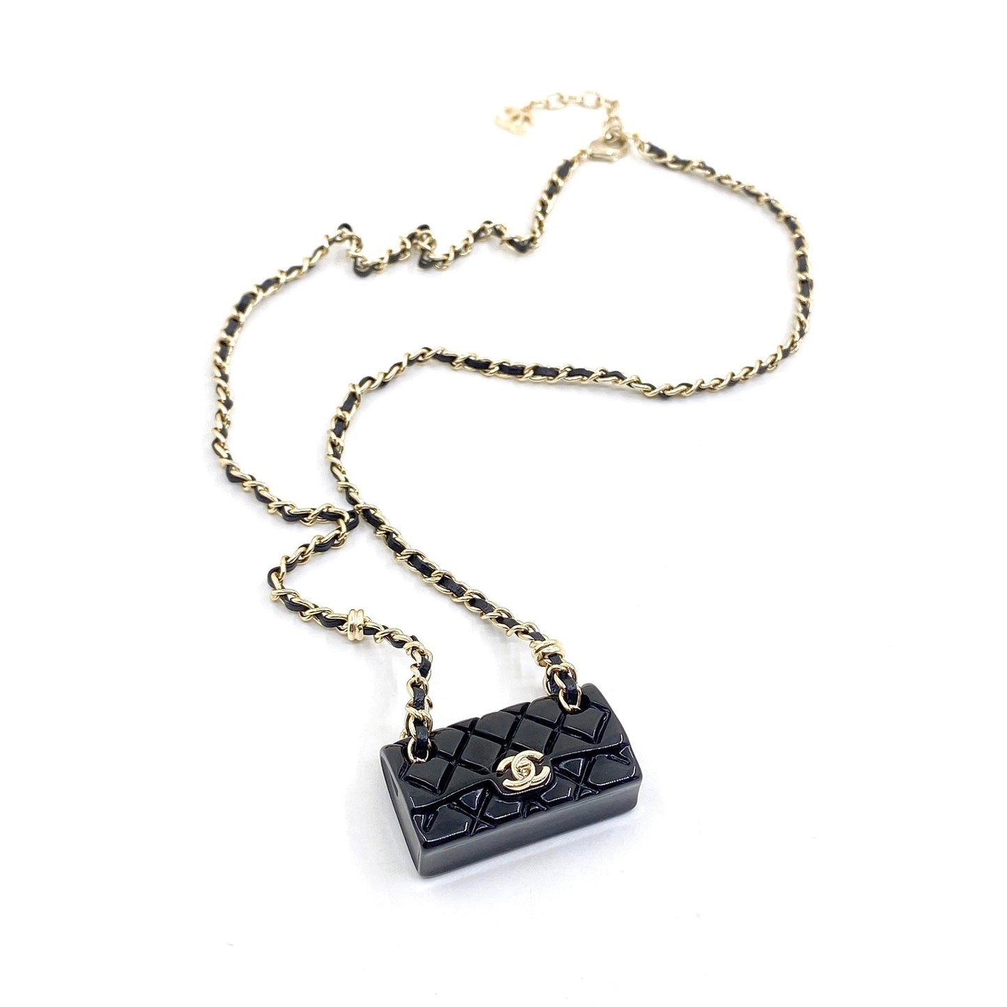 18K CC Black Bag Pendant Necklace