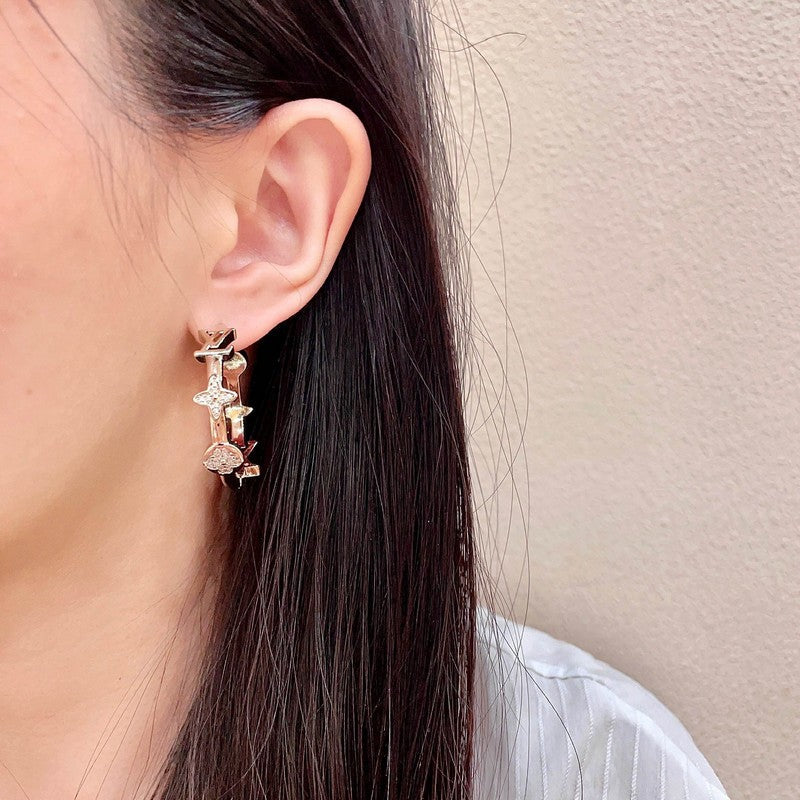 18K Louis Blossom Black & White Earrings