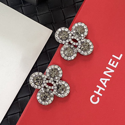 18K CC Flower Crystals Earrings