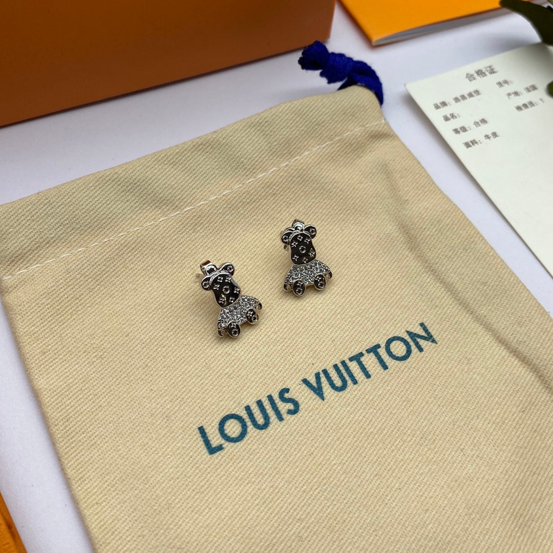18K Louis Bear Earrings