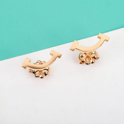 18K T Smile Diamond Earrings
