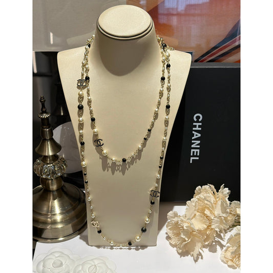 18K CC 24S Long Pearls Necklace