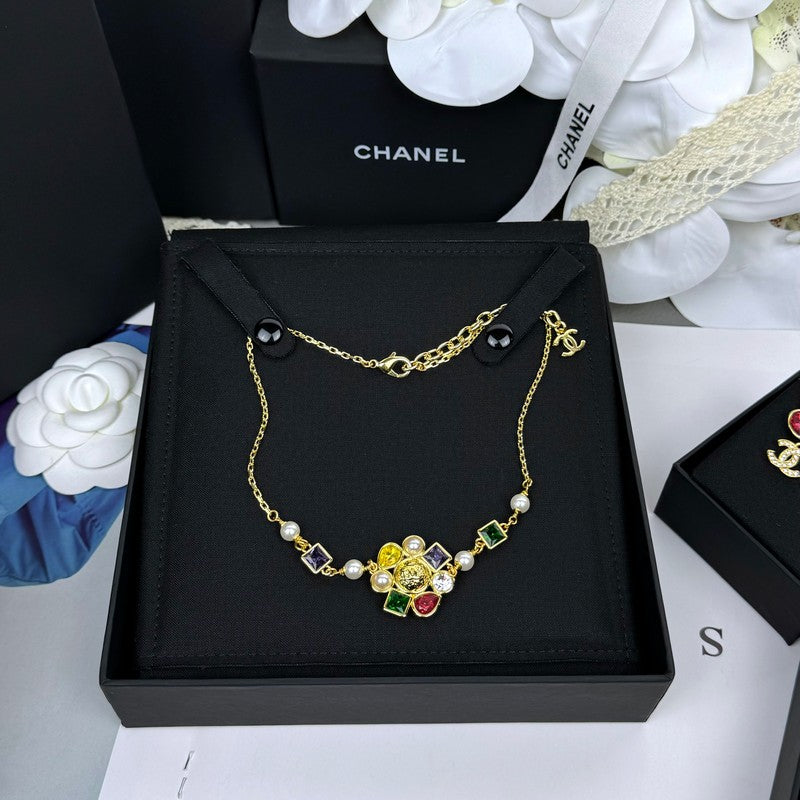 18K CC 26C Color Crystal Choker Necklace
