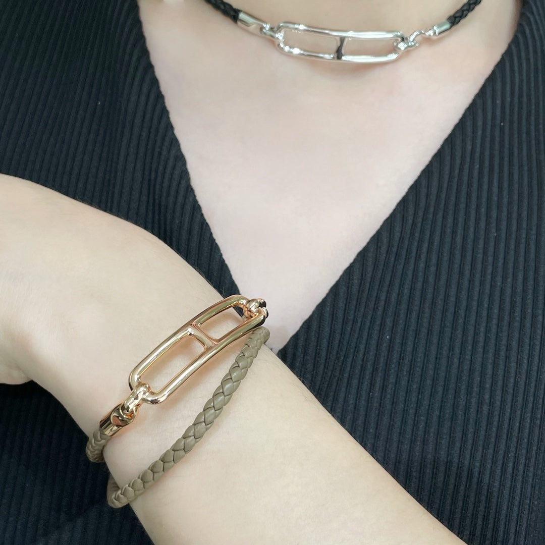 18K Roulis Double Tour Grey H Bracelet