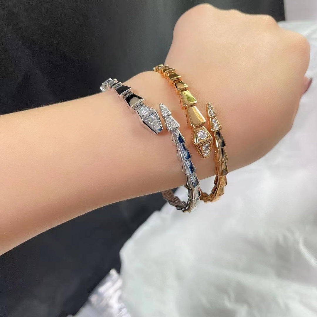 18K BV Serpenti Demi-Pave Diamonds Bracelet