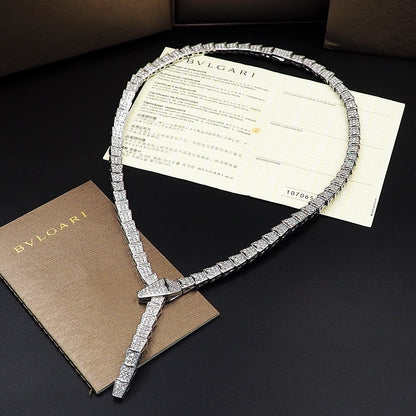 18K BV Serpenti Viper Full Pave Diamonds Necklace