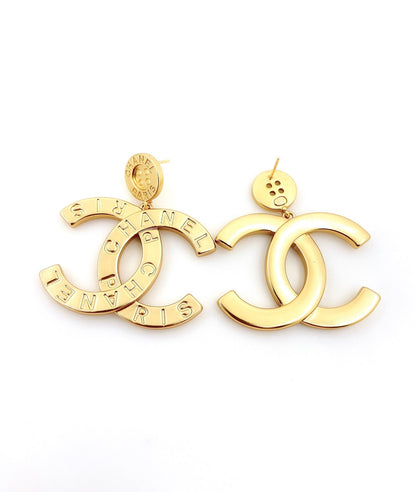 18K CC Drop Pendant Earrings
