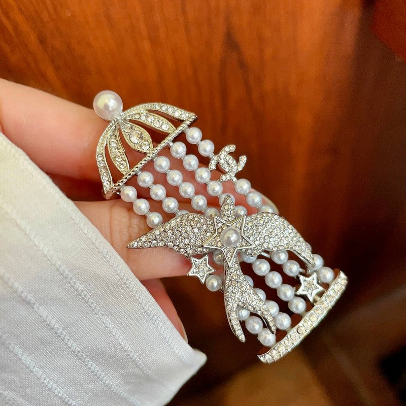 18K CC Birdcage Diamond Brooch