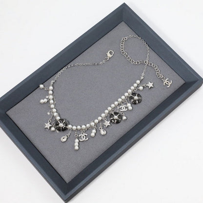 18K CC Camellia Pearl Chain Necklace