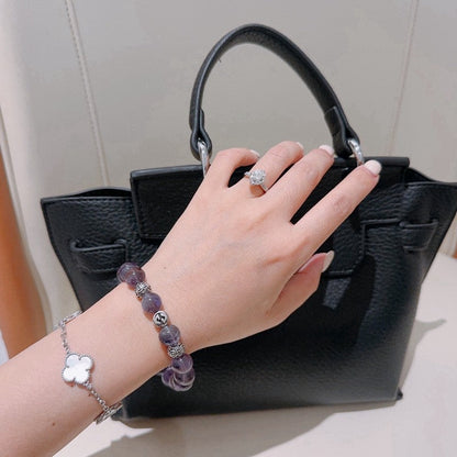 18K GG Anger Forest Purple Bead Chain Bracelet