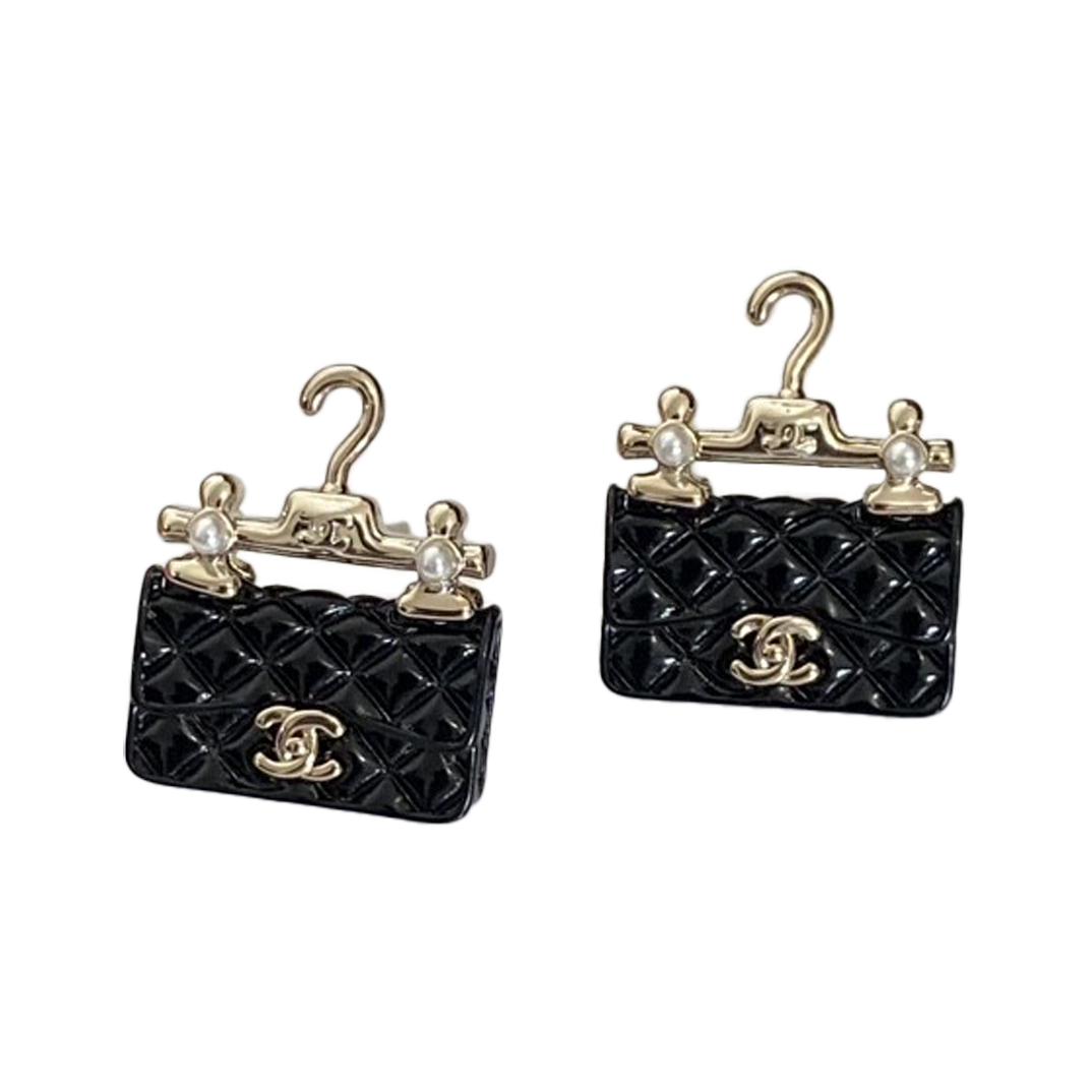 18K CC Classic Bag Pendant Earrings