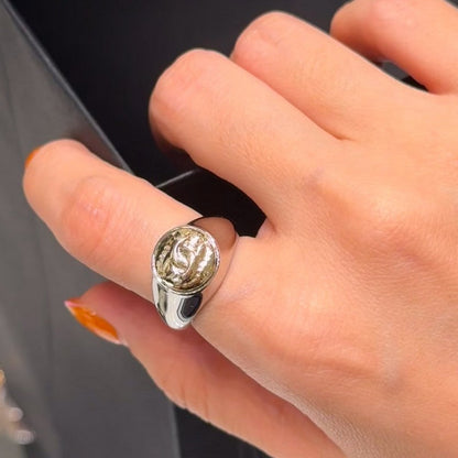 18K CC 25K Black Gold Heart Ring