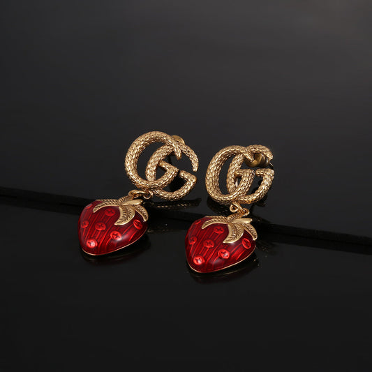 18K Double G Strawberry Earrings