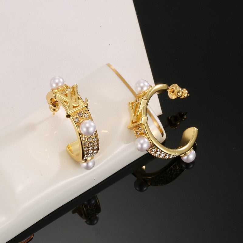 18K Louis Pearl Gold Earrings