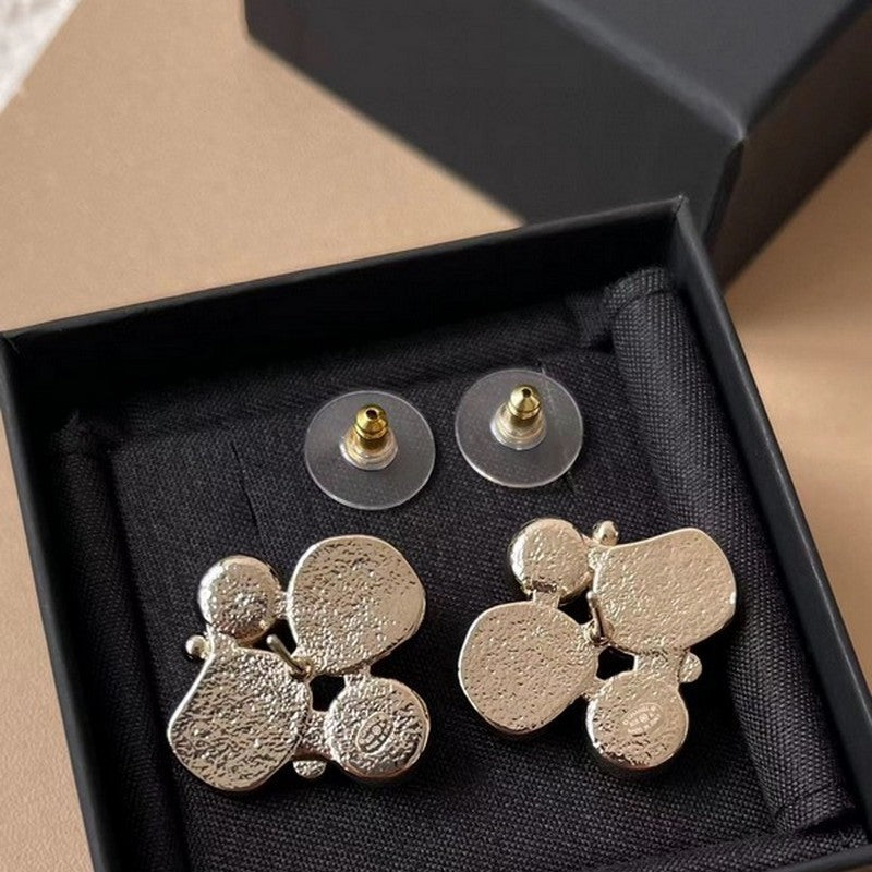 18K CC 25K Black & Pink Crystal Earrings