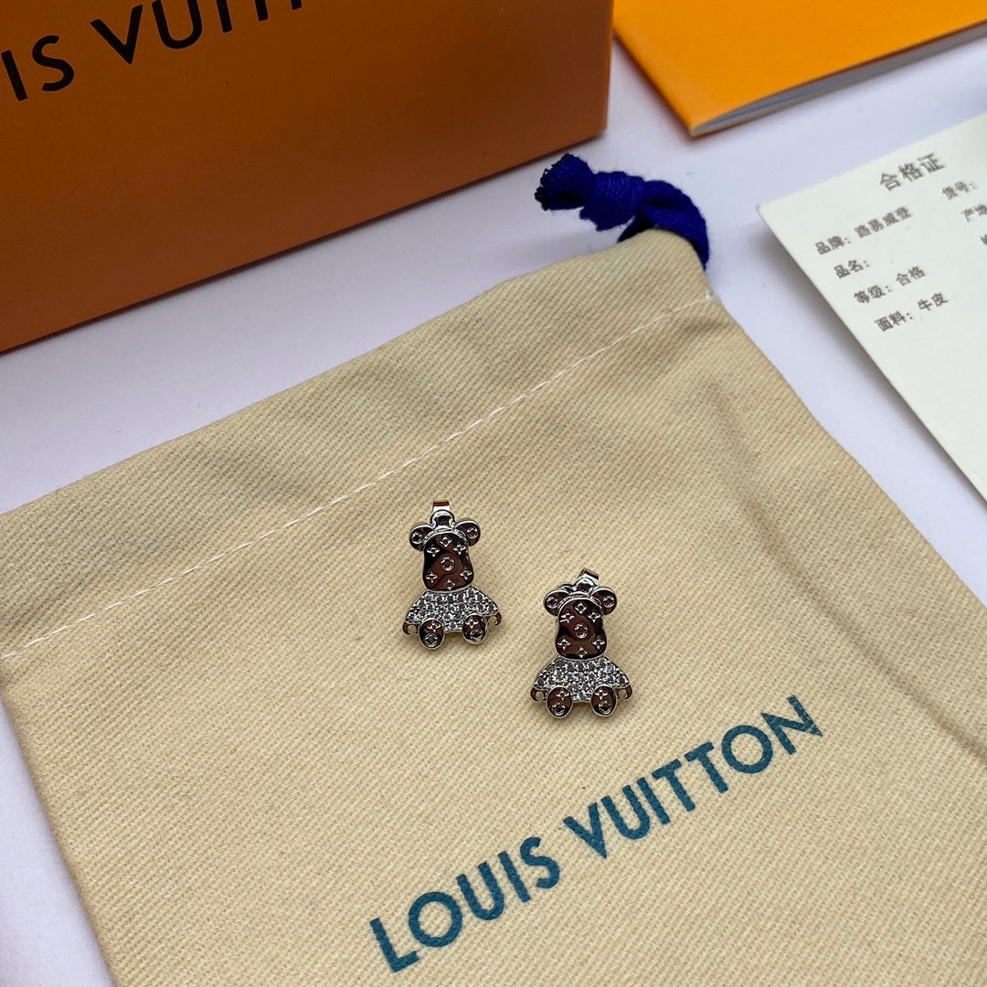 18K Louis Bear Earrings