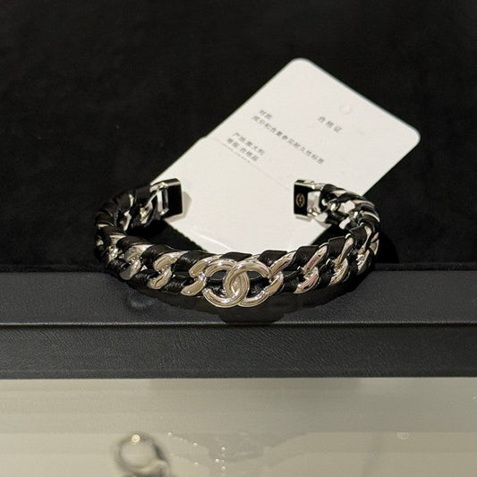 18K CC 26C Black Open Cuff Bracelet