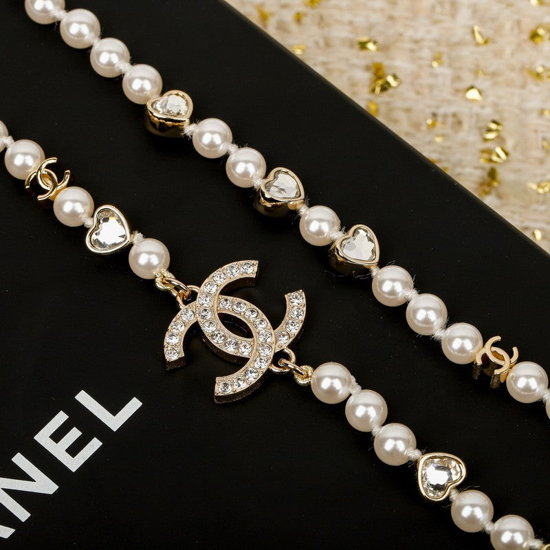18K CC 25B Pearl Chain Necklace