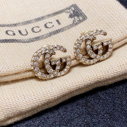 18K GG Diamond Gold Earrings