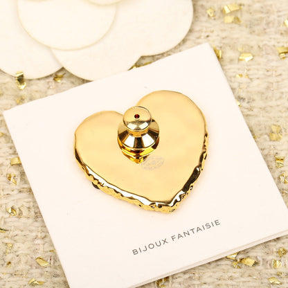 18K CC Black Heart Brooch