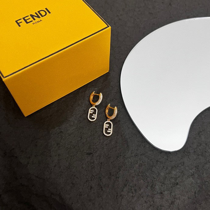 18K F OLock Earrings
