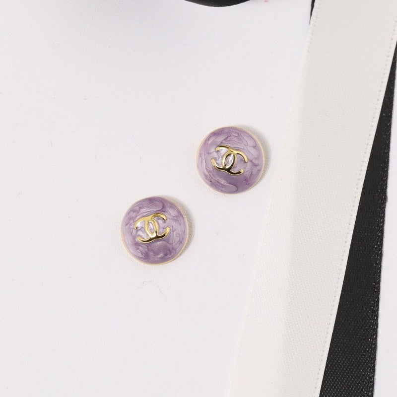 18K CC Purple & Pink Gold Earrings