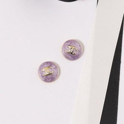 18K CC Purple & Pink Gold Earrings