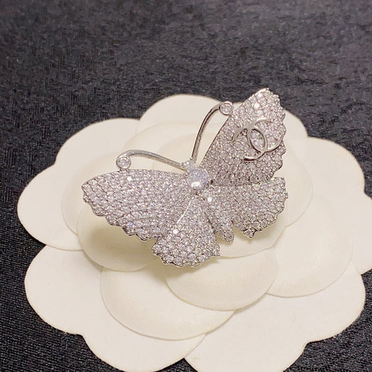 18K CC Butterfly Diamonds Brooch