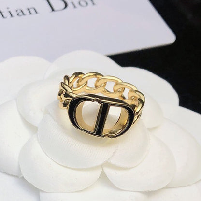18K Petit CD Chain Link Ring