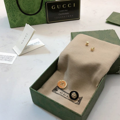 18K GG Black Gold Earrings