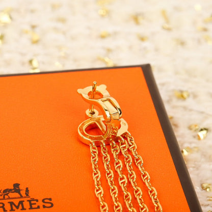 18K Farandole Diamond H Tassel Earrings