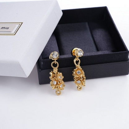18K Miu Gold Flower Earrings