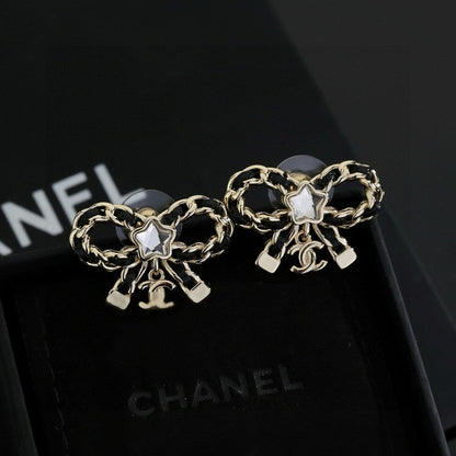 18K CC Butterfly Pendant Earrings