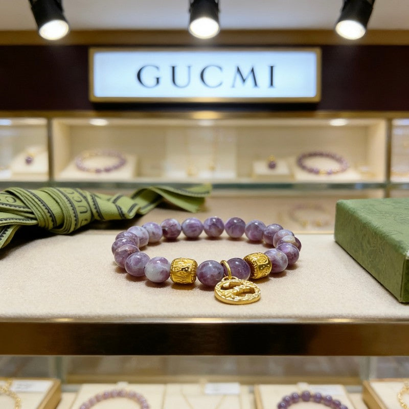 18K GG Anger Forest Violet Bead Chain Bracelet