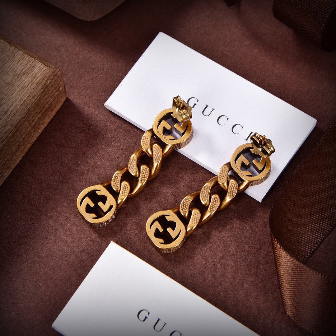18K Double G Chain Earrings