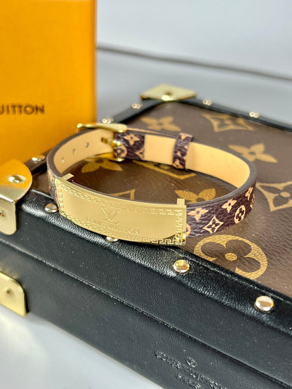 18K Louis Leather Bracelet