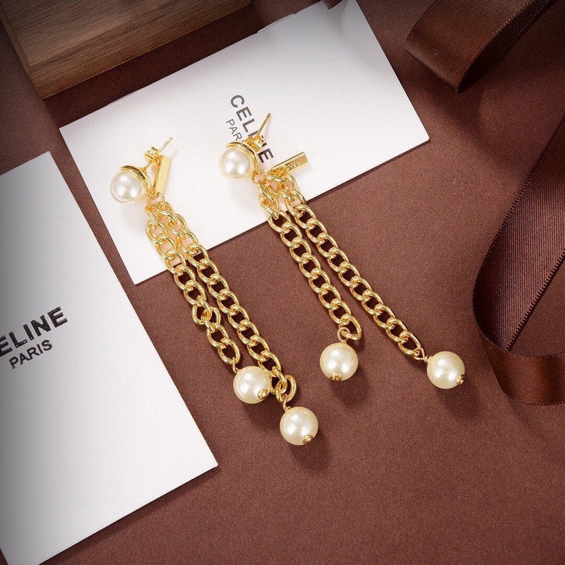 18K CE Coeur Long Earrings