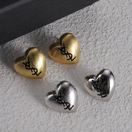 18K Saint Heart Gold Earrings