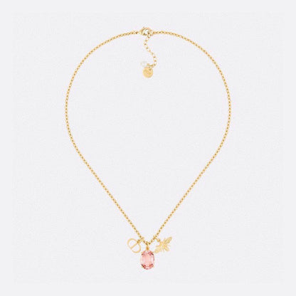 18K Petit CD Pink Crystal Necklace