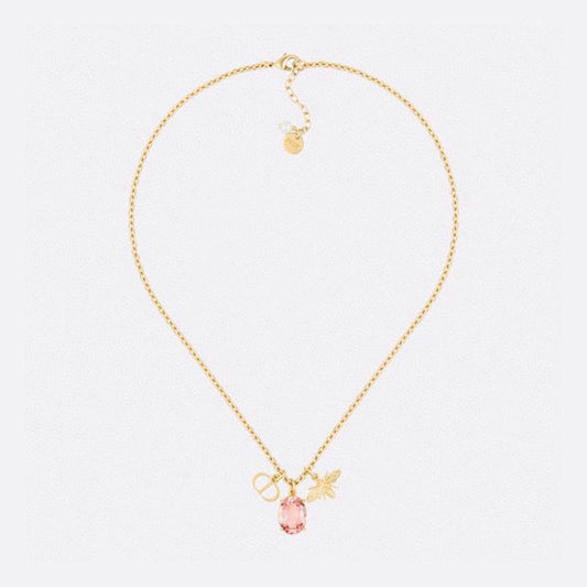 18K Petit CD Pink Crystal Necklace