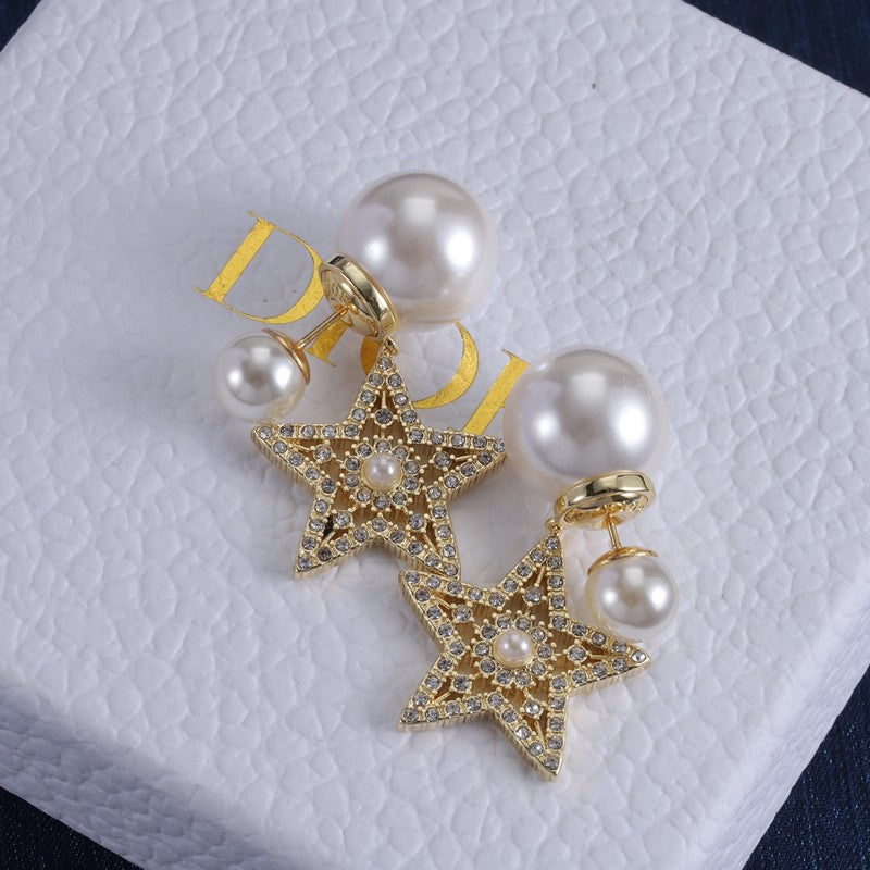 18K CD Tribales Star Diamond Earrings