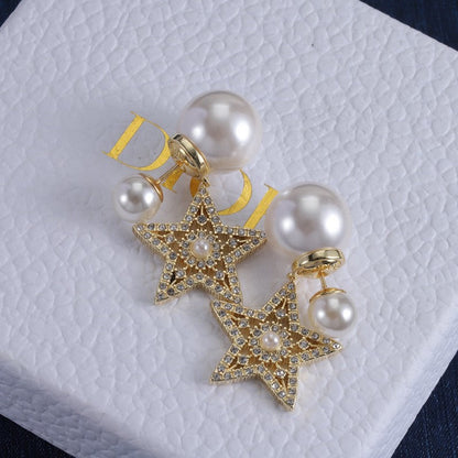 18K CD Tribales Star Diamond Earrings