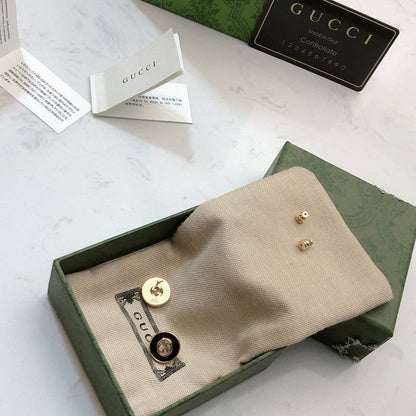 18K GG Black Gold Earrings