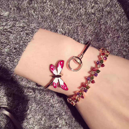 18K Double G Flora Bangle Bracelet