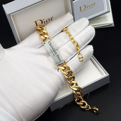 18K CD Chain Link Bracelet